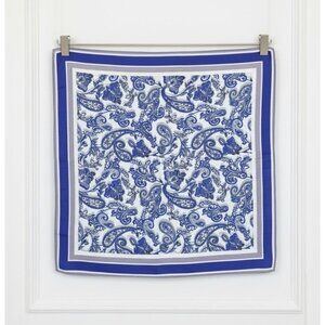 ❤️New Elegant Women Square Silky Soft Scarf Head Top hijab Blue Floral Paisley